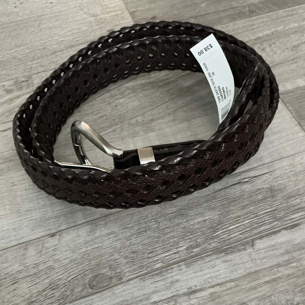 Men's Columbia Fully Adjustable Braided Casual Leather Belt 🌻